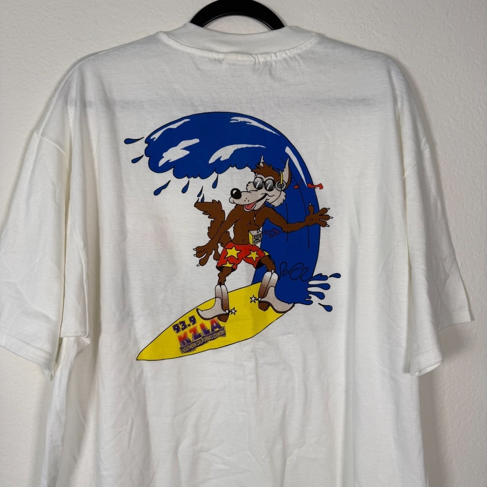 Vintage 90s KZLA 93.9 FM Country Radio Graphic T-Shirt Size XL
